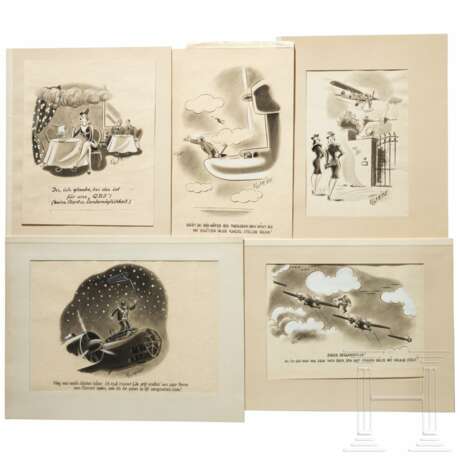 Kriegsberichter E.G. Heise - Gruppe an Zeichnungen und Karikaturen, 1940/41 - photo 3