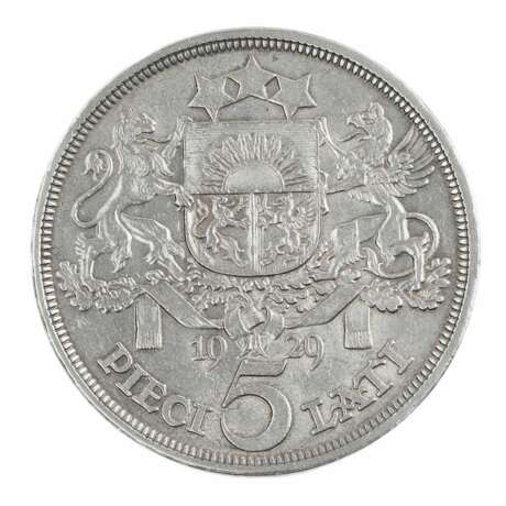 Pi&egrave;ce d`argent 5 LATI. 1929 Lettonie. Argent 20th century - photo 3