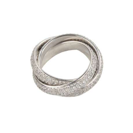 Bague en or blanc 18 carats avec diamants. Diamanten 21th century - Foto 4