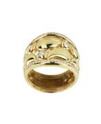 Diamonds. Gold ring with diamonds. 