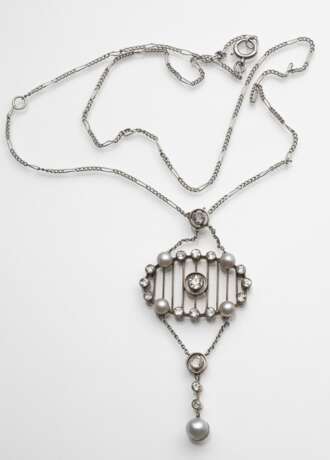 Platinkette mit Jugendstil Anhänger - photo 2