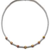 Riviere Brillanten und orangefarbene Saphire Collier - photo 1