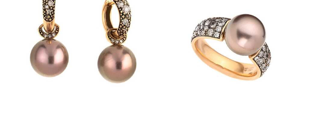 Parure mit Tahiti Zuchtperlen und Diamanten Parure mit Tahiti Zuchtperlen und Diamanten