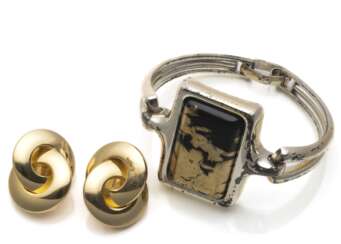 Paar Vintage Ohrclips und Armband