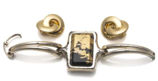 Paar Vintage Ohrclips und Armband - Foto 2