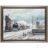 Dampflokomotive 01 118 am Bahnübergang - photo 1
