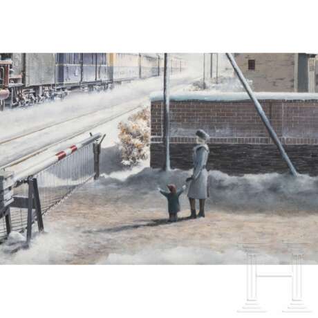 Dampflokomotive 01 118 am Bahnübergang - photo 3