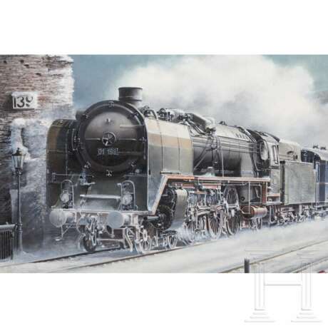 Dampflokomotive 01 118 am Bahnübergang - photo 4