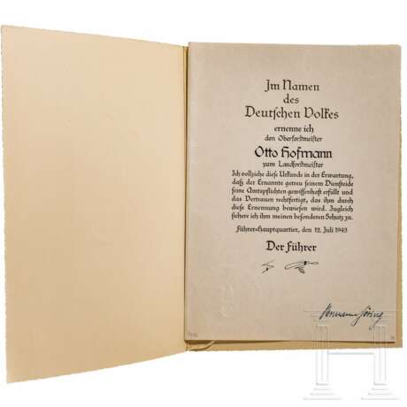 Otto Hofmann - Bestallung zum Landesforstmeister - photo 1