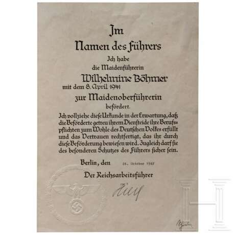 Konstantin Hierl - eigenhändige Unterschrift auf einer Bestallung - photo 1