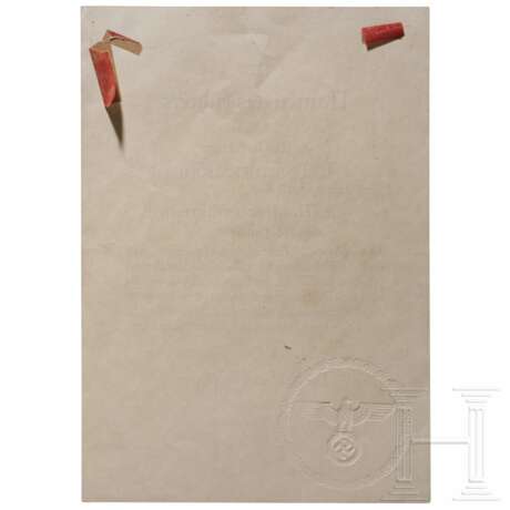 Konstantin Hierl - eigenhändige Unterschrift auf einer Bestallung - photo 2