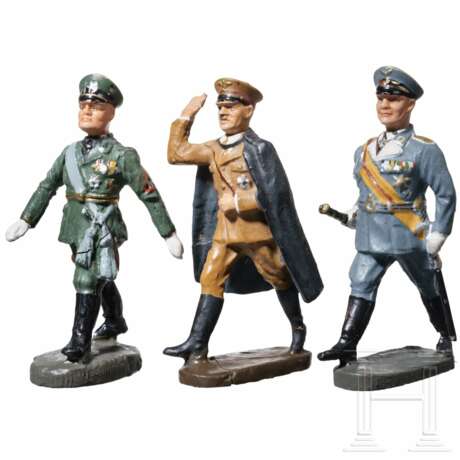 Drei Elastolin-Persönlichkeitsfiguren mit Porzellankopf - Benito Mussolini, Adolf Hitler und Hermann Göring - фото 1