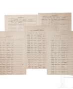 Historical items. Albert Speer, Baldur von Schirach, Walter Funk, Konstantin von Neurath und Erich Raeder - "Interrogation Log" aus den Nürnberger Prozessen 1945/46