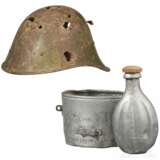 Stahlhelm M 39 mit Beschussschäden, Rumänien - photo 1