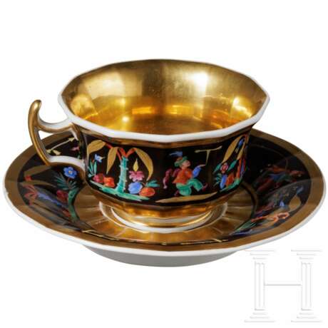 Facettierte Tasse mit Untertasse, KPM, Berlin, 1. Hälfte 19. Jhdt. - photo 2