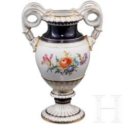 Außergewöhnlich große Schlangenhenkelvase, Ernst August Leuteritz, 20. Jhdt.