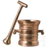 Barocker Messingmörser mit Volutenhenkeln, deutsch, 17. Jhdt. - photo 1