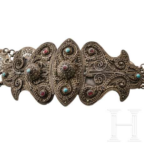 Zwei Silbergürtel mit Türkisen, Russland, Tiflis, 1908 (einer) - photo 4