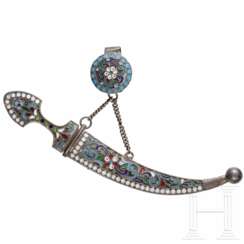 Miniatur-Kindjal aus Cloisonné-Email, Russland, St. Petersburg, 1908 - 1917