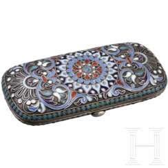 Cloisonné-Email-Zigarettenetui, Russland, Moskau, Gustav Klingert, 1891 - 1896