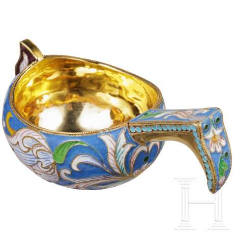 Kleiner Cloisonné-Emaille-Kowsch, Russland, neuzeitlich - photo 2