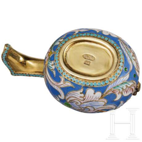 Kleiner Cloisonné-Emaille-Kowsch, Russland, neuzeitlich - photo 3