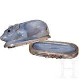 Deckeldose in Form einer Achat-Maus mit Silbermontur - photo 4