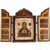 Großes Ikonen-Triptychon mit der Gottesmutter des Zeichens, Russland, um 1700 - photo 1
