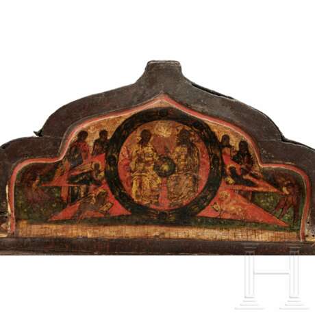 Großes Ikonen-Triptychon mit der Gottesmutter des Zeichens, Russland, um 1700 - photo 4