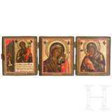 Reisetriptychon mit der Gottesmutter, Russland, 19. Jhdt. - фото 1
