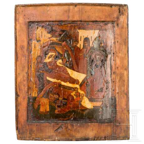 Ikone mit der Geburt der Gottesmutter, Russland, 17. Jhdt. - Foto 1