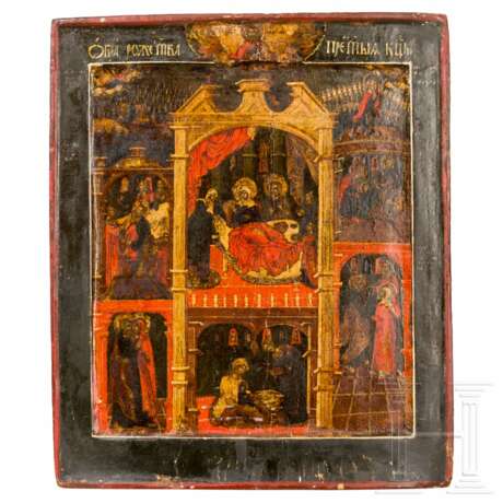 Mehrszenige Ikone mit der Geburt der Gottesmutter, Russland, um 1700 - photo 1