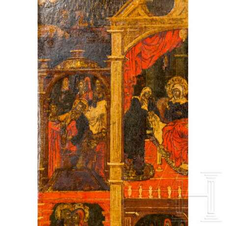 Mehrszenige Ikone mit der Geburt der Gottesmutter, Russland, um 1700 - photo 4