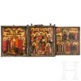 Reisetriptychon mit der erweiterten Deesis, Russland, Anfang 19. Jhdt. - photo 1