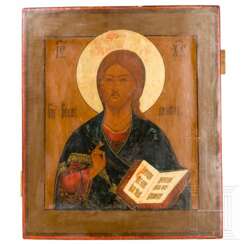 Ikone mit dem Christus Pantokrator, Russland, 19. Jhdt.