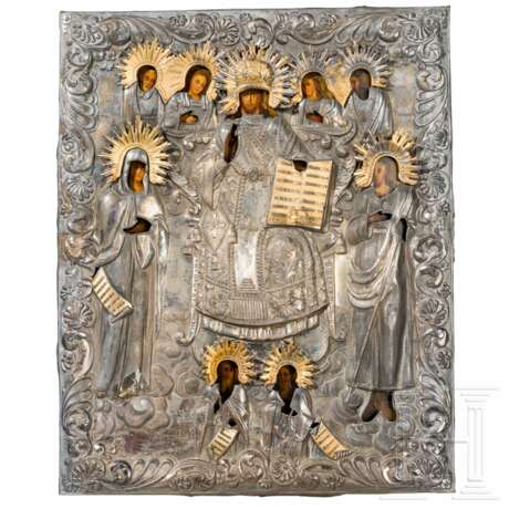 Großformatige Ikone mit der Deesis mit Silberokad, Russland, Woronesch, 1847 - фото 1
