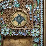 Bedeutendes Cloisonné-Email-Ikonen-Triptychon mit dem Christus Pantokrator, Russland, Moskau, Pawel Owtschinnikow, 1897 - photo 12