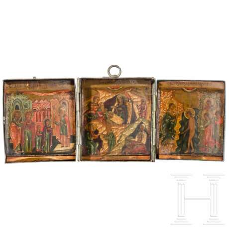 Reisetriptychon mit Silbermontierung, Russland, Kostroma, Fedor J. Schewjakow, um 1800 - photo 1