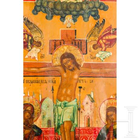 Ikone mit der Kreuzigung Christi, Russland, 19. Jhdt. - photo 3
