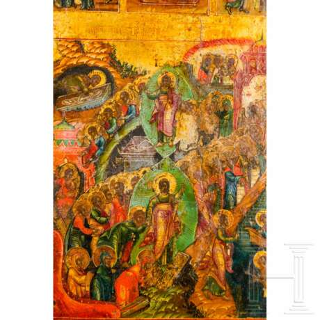 Festtagsikone mit 16 Hochfesten und den vier Evangelisten, Russland, 19. Jhdt. - photo 4