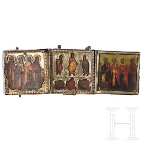 Reisetriptychon mit Silbermontierung mit der Verklärung Christi, Russland, Twer, 1831 - photo 1