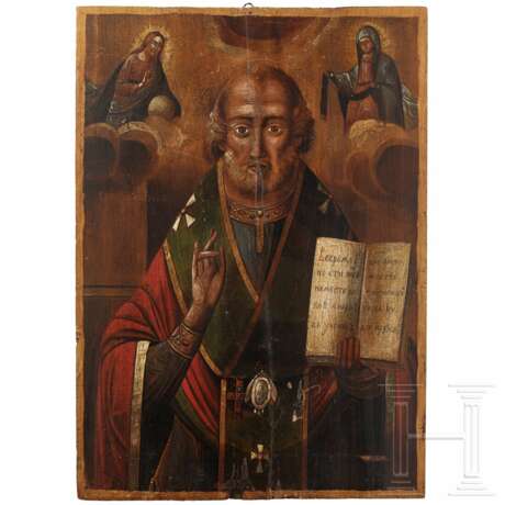 Ikone mit dem Heiligen Nikolaus von Myra, Südrussland, 19. Jhdt. - Foto 1