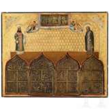 Großformatige Ikone mit den Heiligen Feodosij von Uglitsch und Seraphim von Sarow, Russland, nach 1903 - Foto 1
