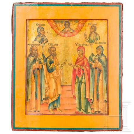 Ikone mit sechs Heiligen, Russland, Anfang 20. Jhdt. - photo 1