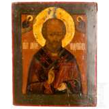 Ikone mit dem Heilgen Nikolaus von Myra, Russland, 19. Jhdt. - Foto 1