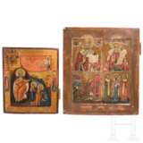 Zwei Ikonen - Prophet Elias und Vierfelderikone, Russland, 19. Jhdt. - photo 1