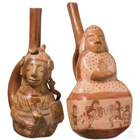 Zwei Figurengefäße, peruanische Nordküste, Moche-Kultur, 4. - 8. Jhdt. - photo 1