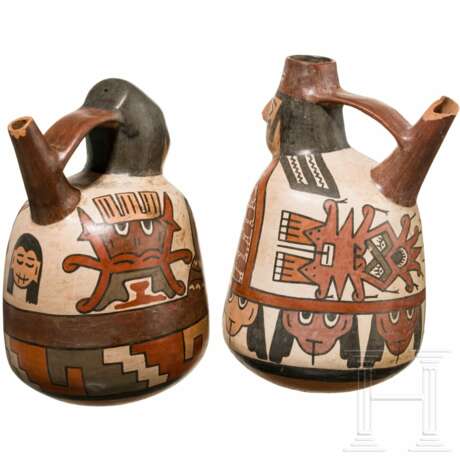 Zwei halbfigürliche Gefäße, Peru, Nasca-Kultur (Nazca), 3. - 8. Jhdt. - photo 2