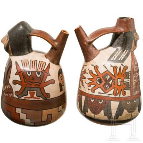 Zwei halbfigürliche Gefäße, Peru, Nasca-Kultur (Nazca), 3. - 8. Jhdt. - photo 3