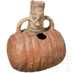 Gefäß mit figürlichem Ausguss, Peru, Chancay-Kultur, 13. - 15. Jhdt.